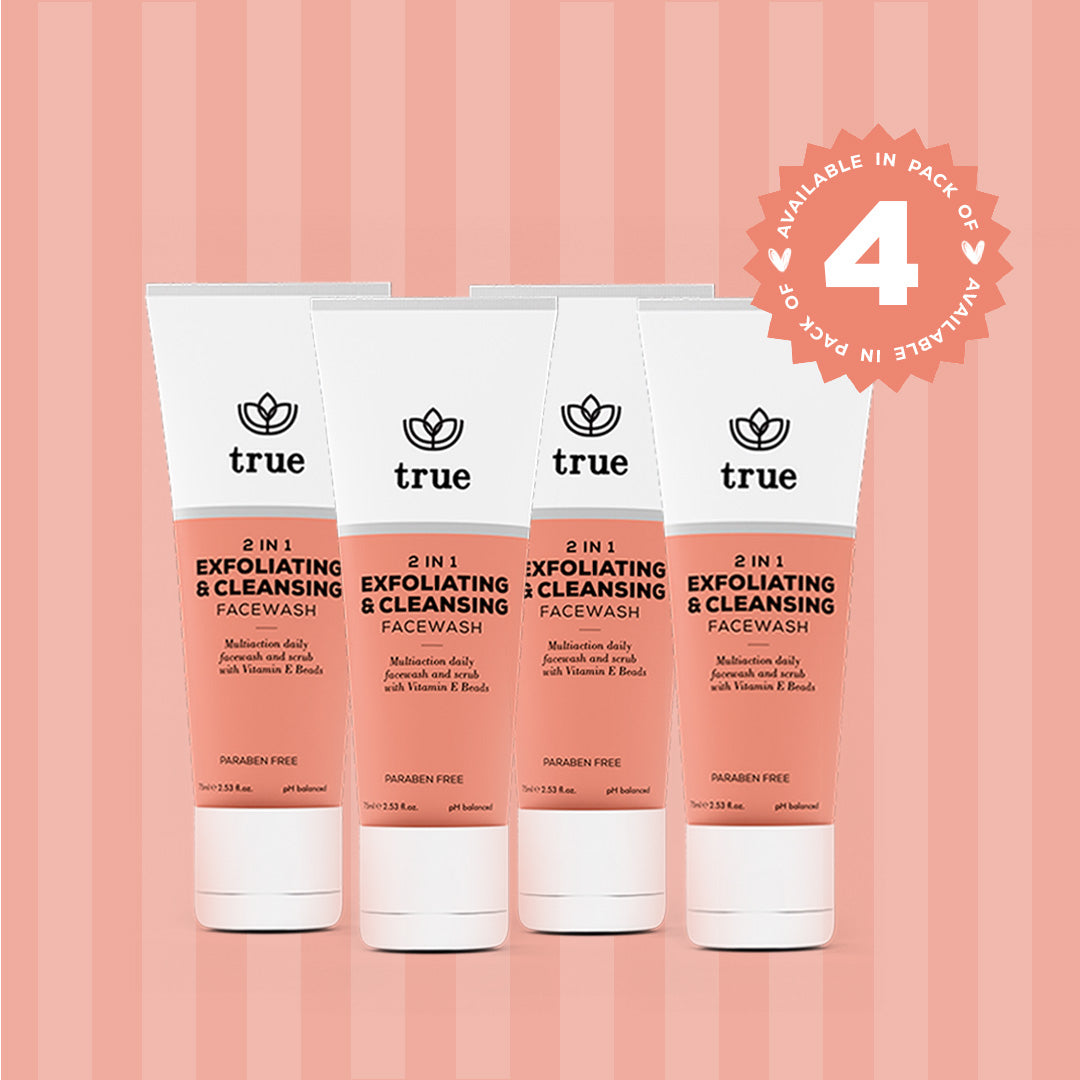 2 in 1 Exfoliating & Cleansing Face Wash Bundle (Pack of 4)